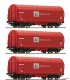76095 Roco Set of 3 Slide tarpaulin cars Novelis